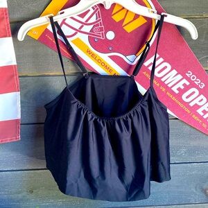 Black bikini w/ spaghetti strap top and high waist bottom